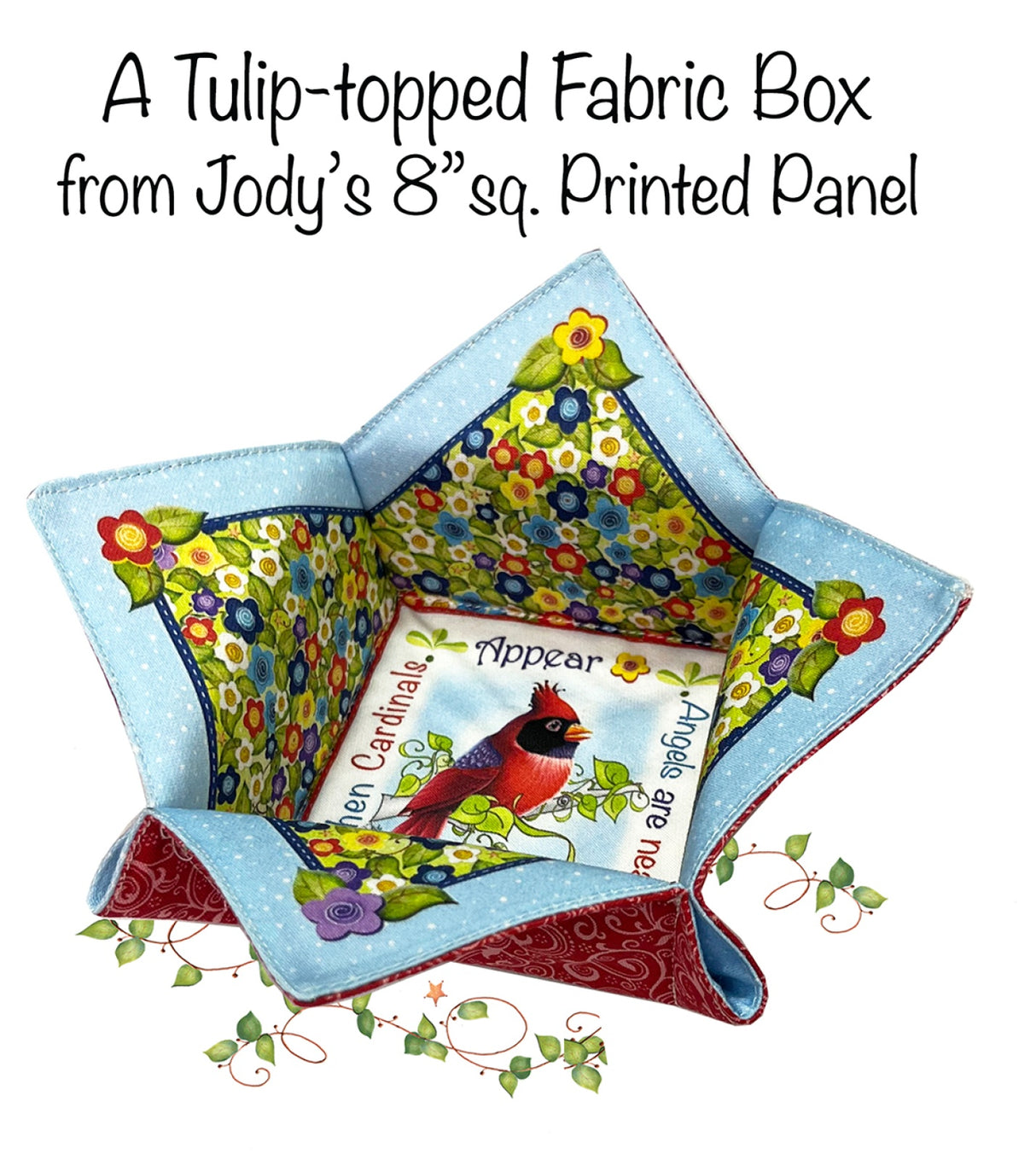 Back of the Cardinal Tulip Topped Box Project by Jody Houghton Designs