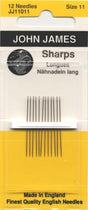 John James Sharps Needles Size 11 12ct by Colonial Needle Co