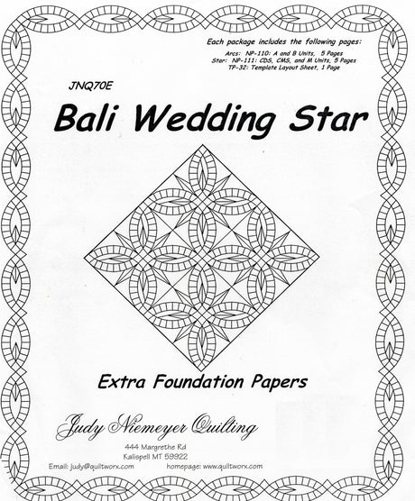 Bali Wedding Star Extra Foundation Paper by Quiltworx - Judy Niemeyer