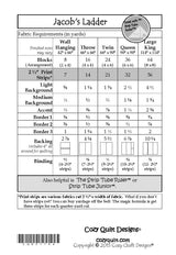 Back of the Jacob's Ladder Downloadable Pattern by Cozy Quilt Designs