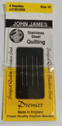 John James Stainless Steel Between / Quilting Needles Size 10 4ct