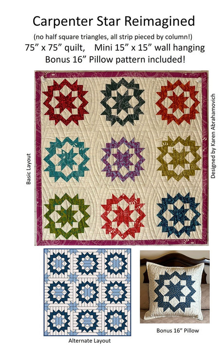 Carpenter Star Reimagined Quilt Pattern by Karen Abrahamovich