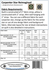 Back of the Carpenter Star Reimagined Quilt Pattern by Karen Abrahamovich