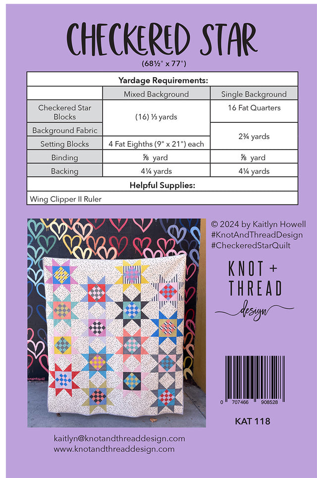 Checkered Star Quilt Pattern – Quilting Books Patterns and Notions