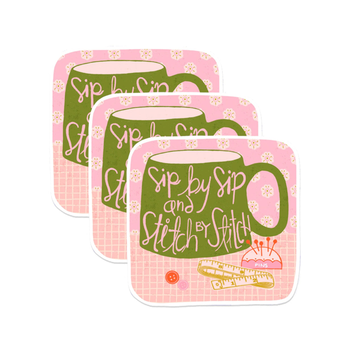 Stitch by Stitch Sticker 3pk - Kati Cupcake