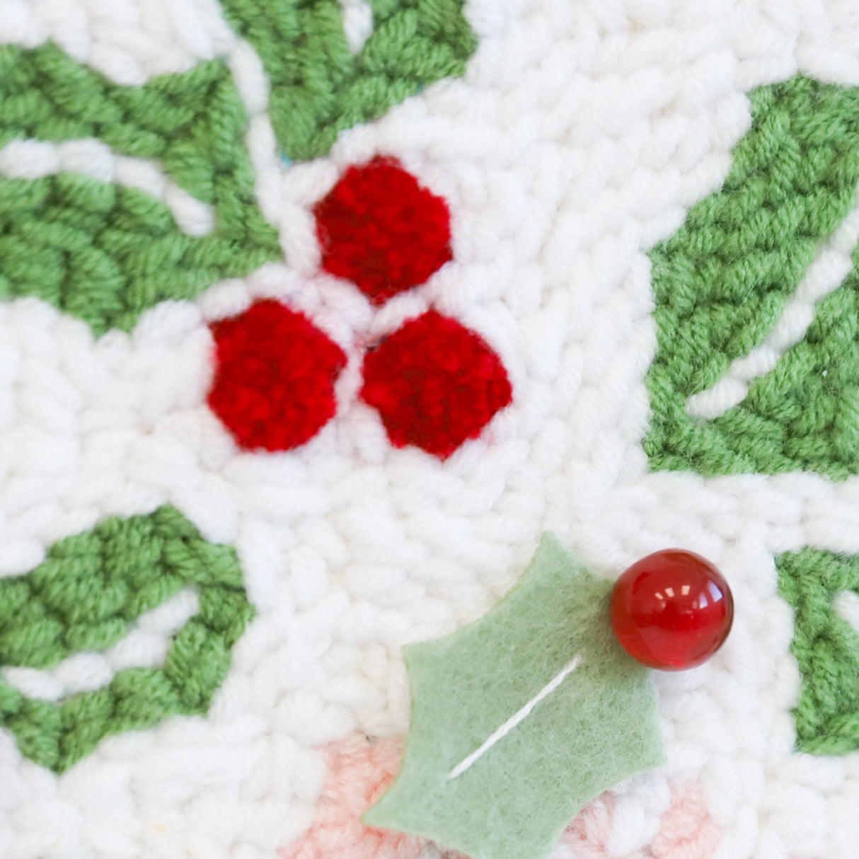 Back of the Happy Holly-Days Punch Needle Kit by Kimberbell