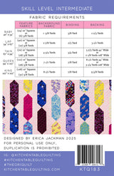 Back of the The Ori Quilt Pattern by Kitchen Table Quilting