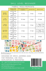 Back of the The April Quilt Pattern by Kitchen Table Quilting