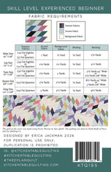 Back of the The Dylan Quilt Quilt Pattern by Kitchen Table Quilting