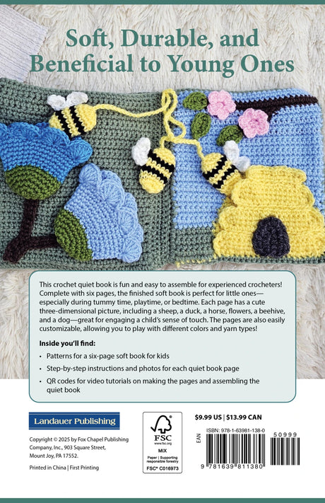 Back of the Crochet a Quiet Book by Landauer