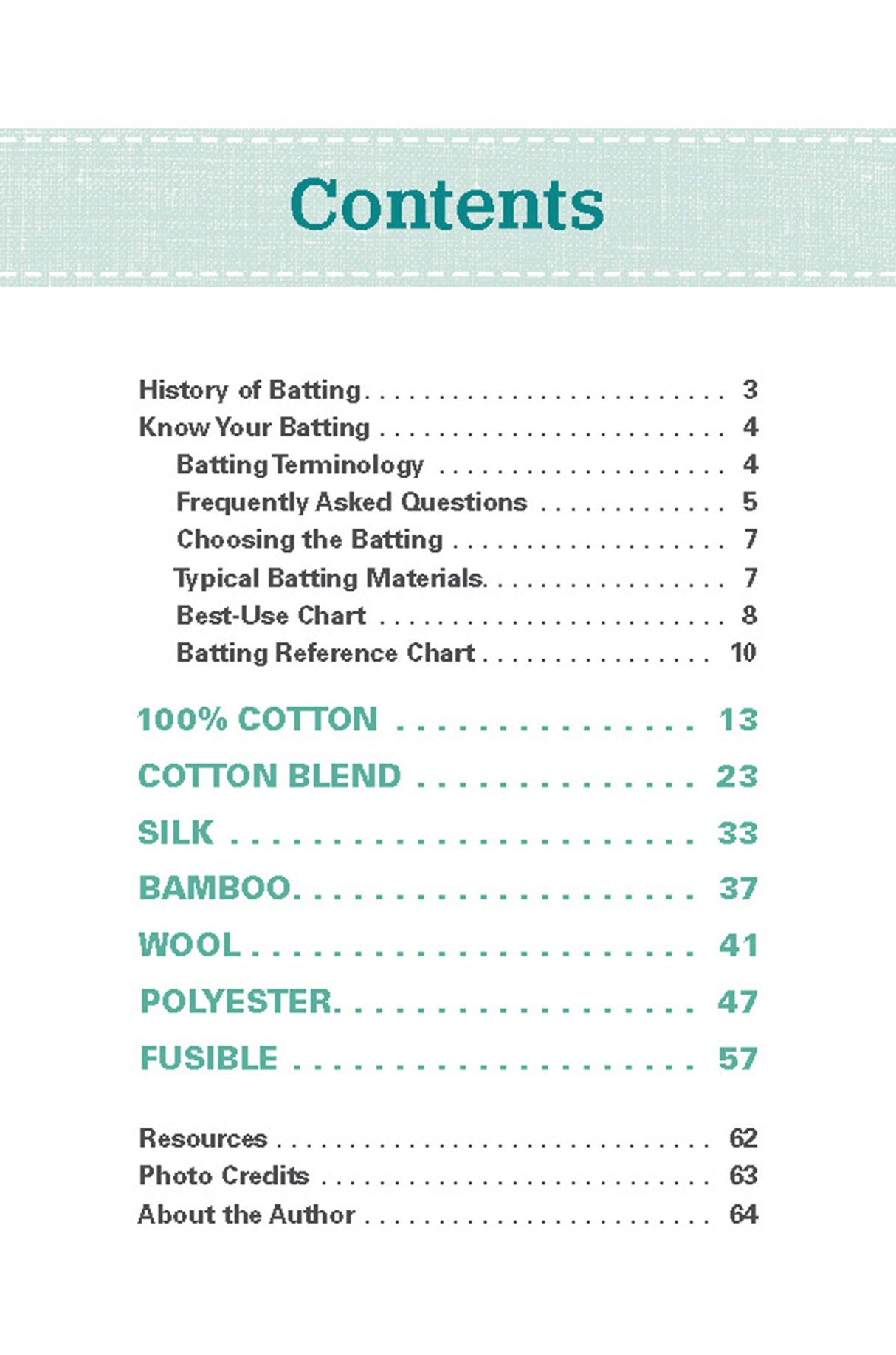 Know Your Battings: Carry-along Reference Guide for Quilters and Sewers