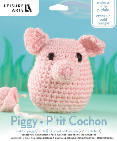 Leisure Arts Crochet Pudgies Kit Piggy