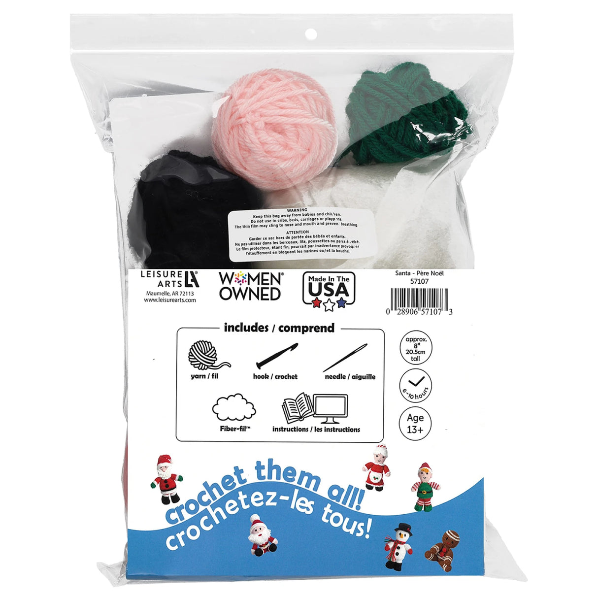 Leisure Arts Crochet Friend Kit Santa Standing Pattern by Leisure Arts