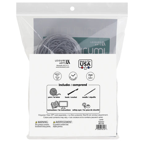 Back of the Leisure Arts Amigurumi Kit Lamb by Leisure Arts