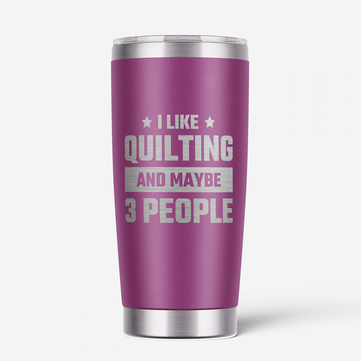 I Like Quilting and Maybe 3 People Tumbler by Lake & Laser