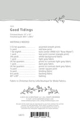 Back of the Good Tidings Quilt Pattern by Lella Boutique