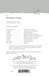 Back of the Reindeer Xing Quilt Pattern by Lella Boutique