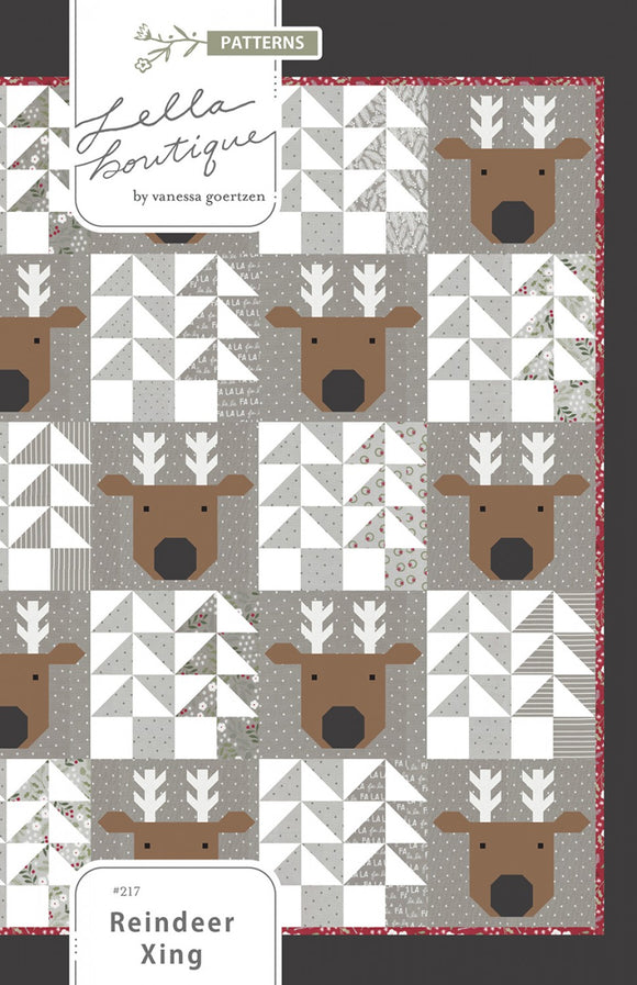 Reindeer Xing Quilt Pattern by Lella Boutique