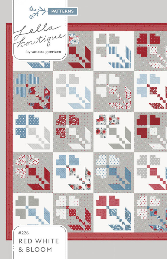 Red White & Bloom Quilt Pattern by Lella Boutique