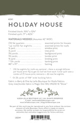 Back of the Holiday House Quilt Pattern by Lella Boutique