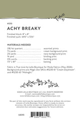 Back of the Achy Breaky Quilt Pattern by Lella Boutique
