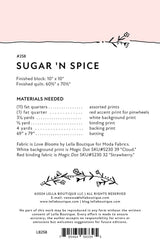 Back of the Sugar 'N Spice Quilt Pattern by Lella Boutique