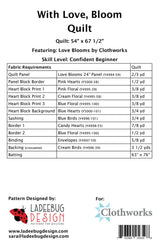 Back of the With Love, Bloom Quilt Pattern by Ladeebug Designs