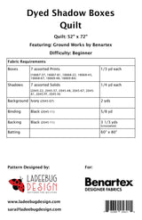 Back of the Dyed Shadow Boxes Quilt Pattern by Ladeebug Designs