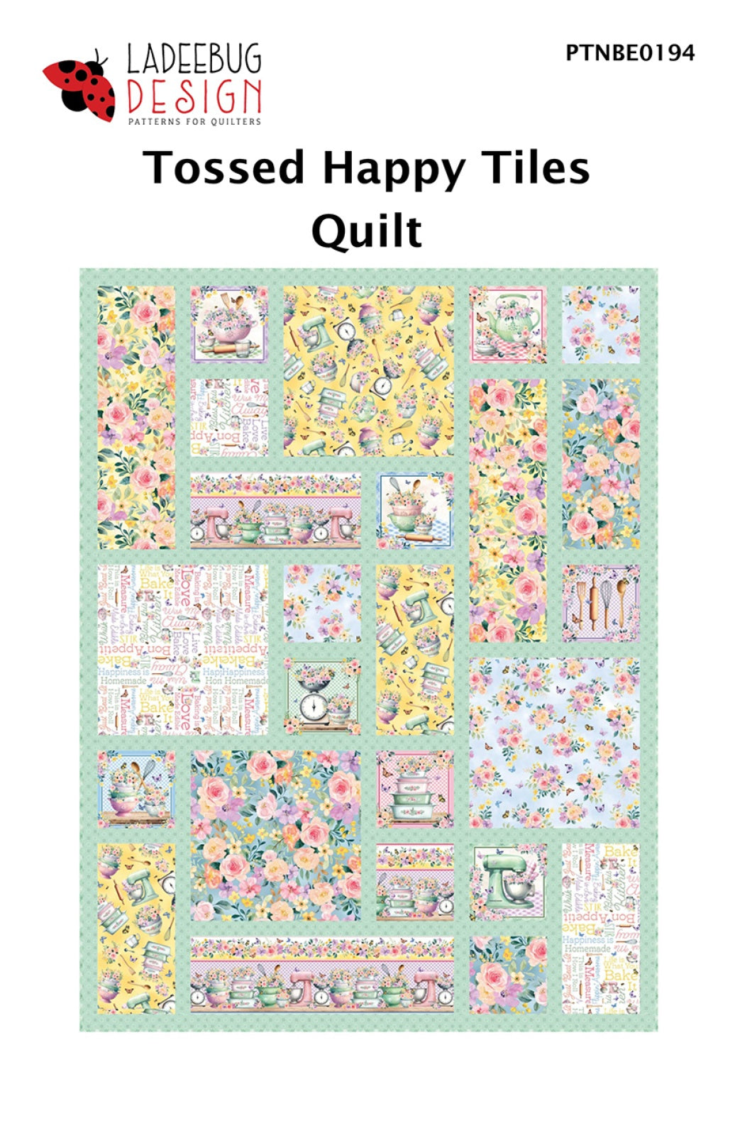 Tossed Happy Tiles Quilt Pattern by Ladeebug Designs