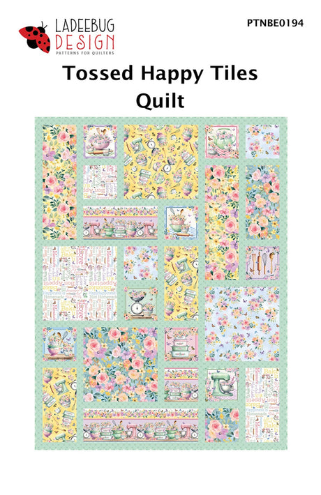Tossed Happy Tiles Quilt Pattern by Ladeebug Designs