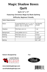 Back of the Magic Shadow Boxes Quilt Pattern by Ladeebug Designs