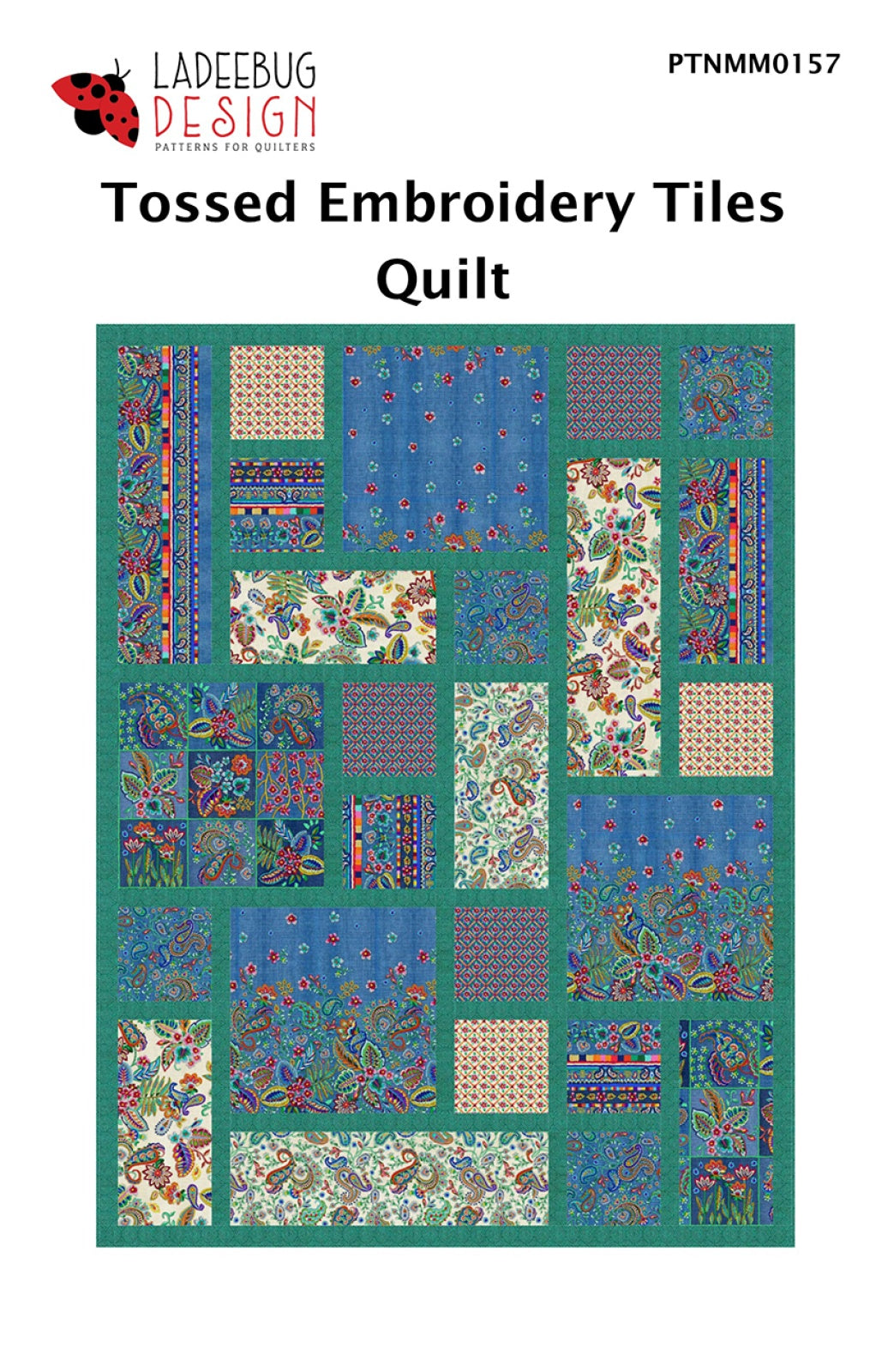 Tossed Embroidery Tiles Quilt Pattern by Ladeebug Designs