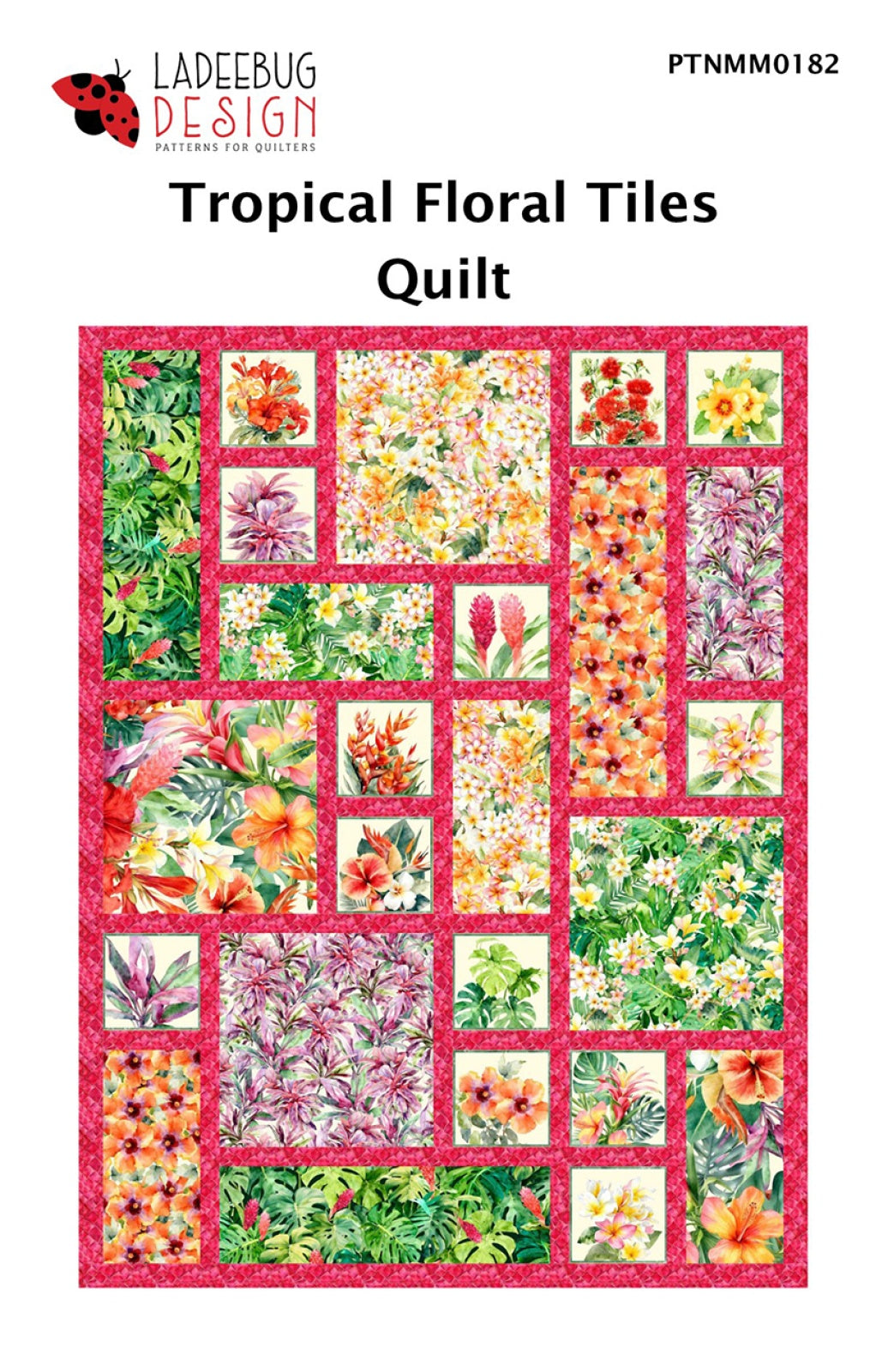 Tropical Floral Tiles Quilt Pattern by Ladeebug Designs