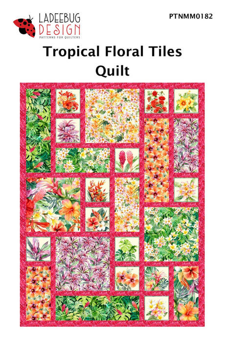 Tropical Floral Tiles Quilt Pattern by Ladeebug Designs