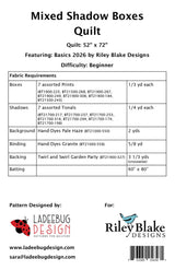Back of the Mixed Shadow Boxes Quilt Pattern by Ladeebug Designs