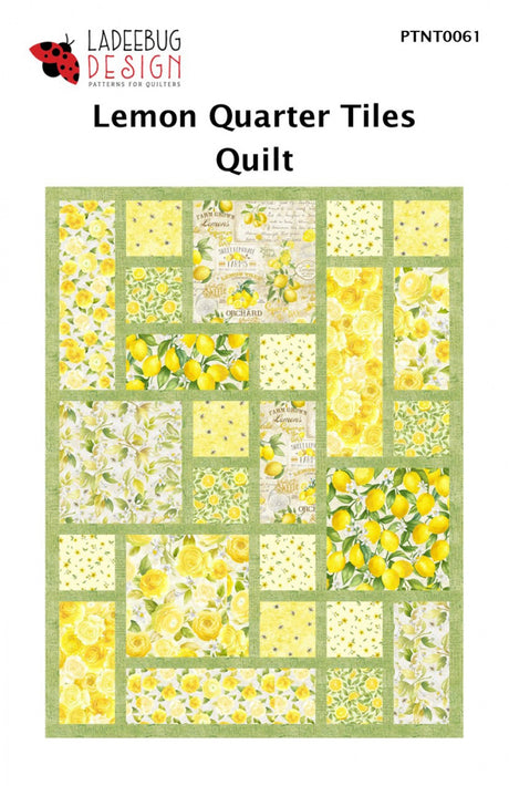 Lemon Quarter Tiles Quilt Pattern by Ladeebug Designs