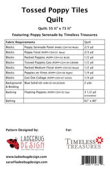 Back of the Tossed Poppy Tiles Quilt Pattern by Ladeebug Designs