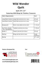 Back of the Wild Wonder Quilt Pattern by Ladeebug Designs