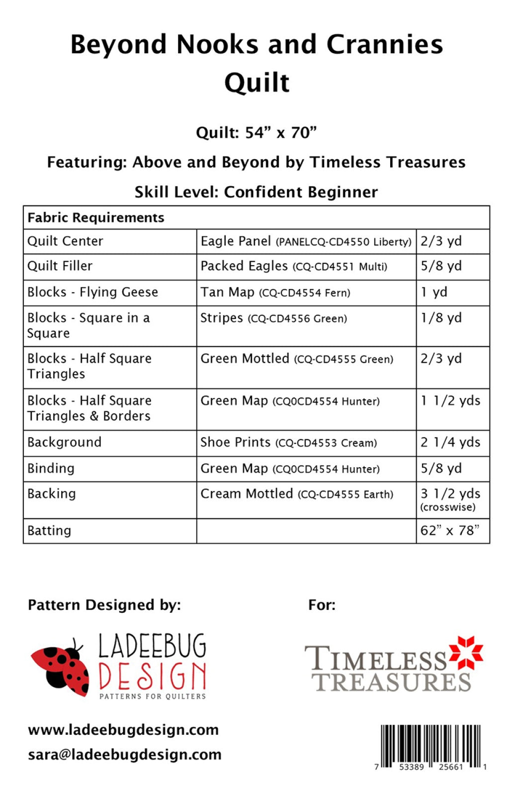 Back of the Beyond Nooks & Crannies Quilt Pattern by Ladeebug Designs