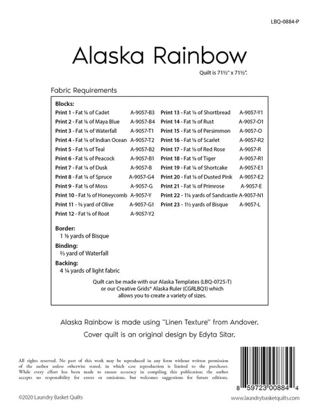 Alaska Rainbow Quilt Pattern