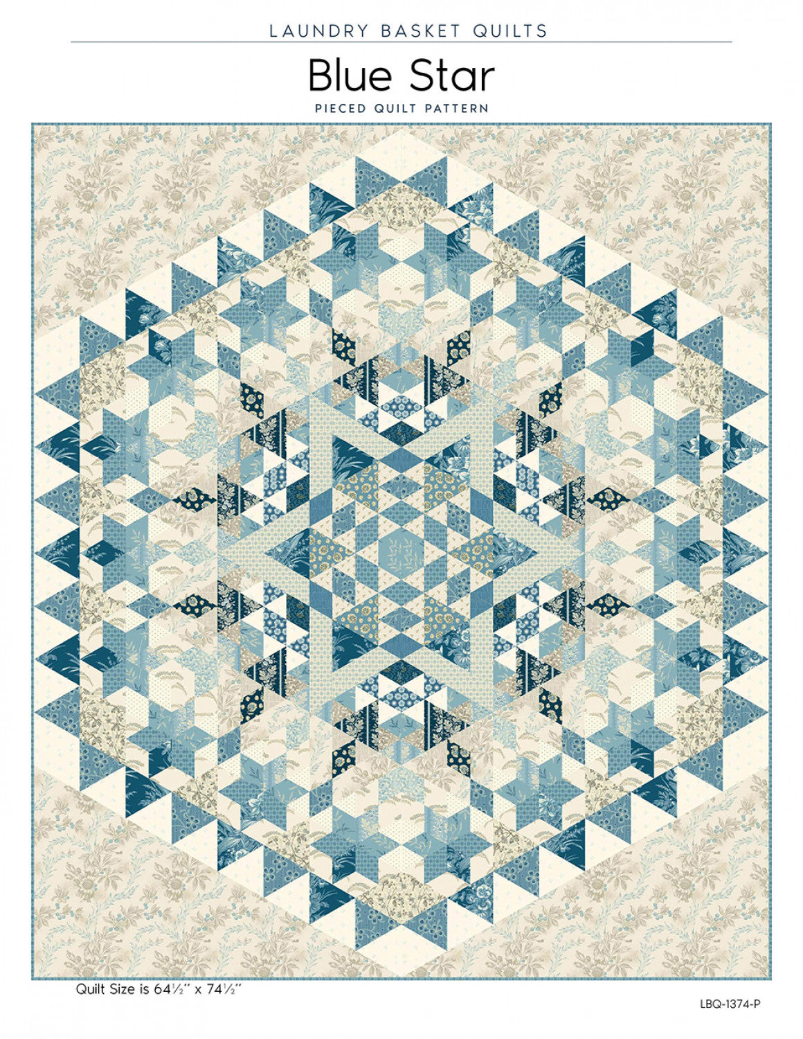 Blue Star Quilt Pattern by Laundry Basket