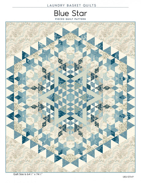 Blue Star Quilt Pattern by Laundry Basket