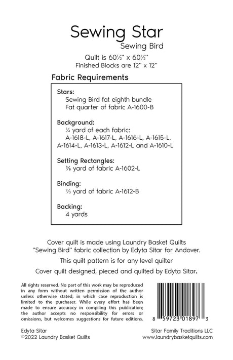 Sewing Star - Sewing Bird Quilt Pattern