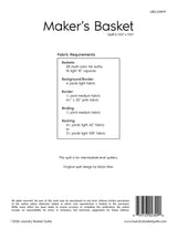 Back of the Maker's Basket Quilt Pattern by Laundry Basket Quilts