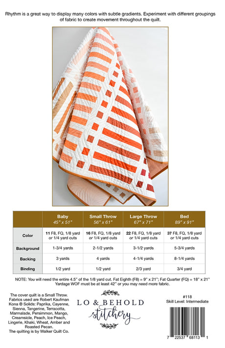 Back of the Rhythm Quilt Pattern by Lo & Behold Stitchery