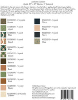 Back of the Autumn Garden Quilt Pattern by Linen Closet Designs