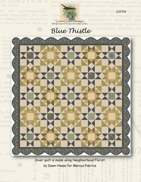 Blue Thistle Quilt Pattern by Linen Closet Designs