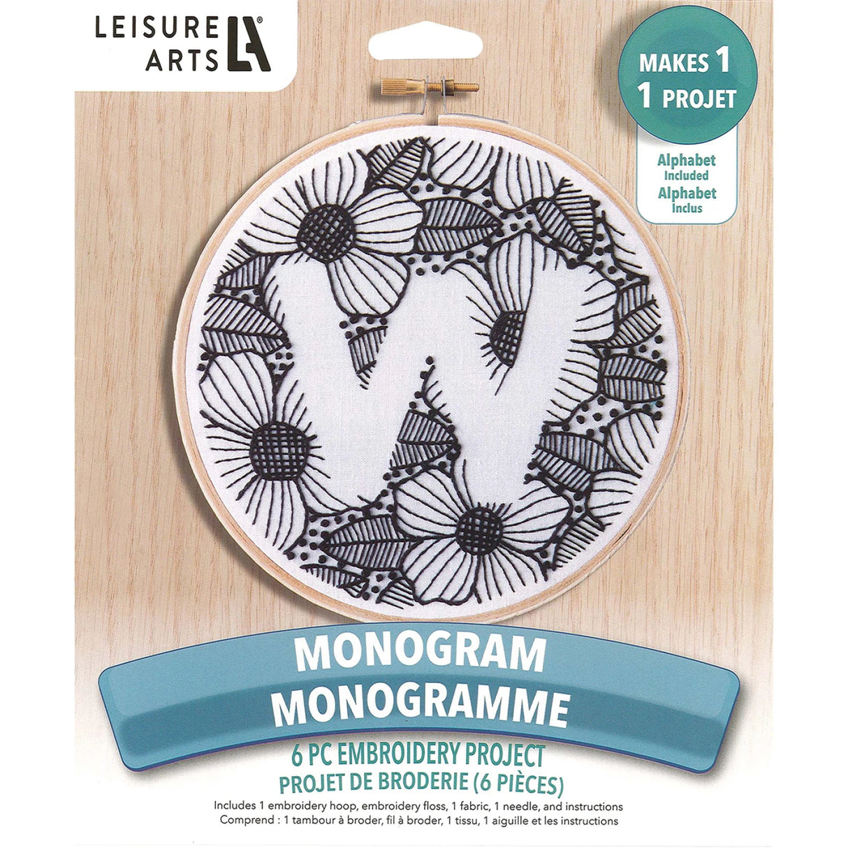 Leisure Arts Embroidery Kit 6" Monogram by Leisure Arts
