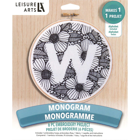 Leisure Arts Embroidery Kit 6" Monogram by Leisure Arts