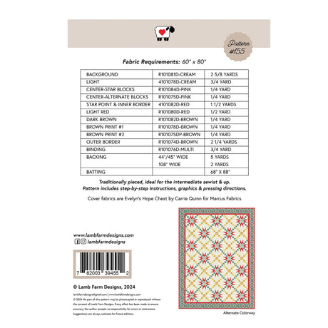 Back of the Chocolate Covered Strawberries Quilt Pattern by Lamb Farm Designs